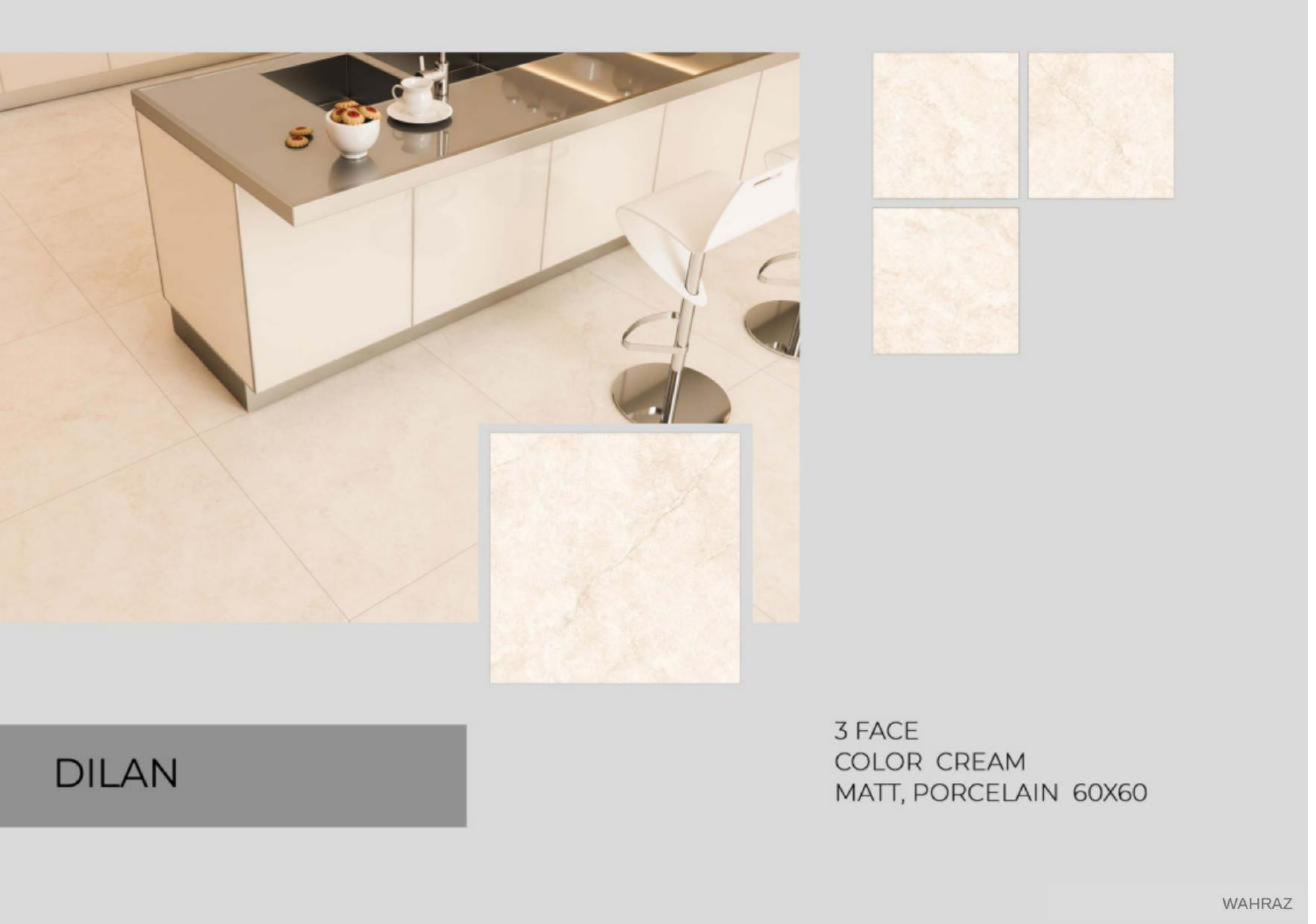 Matt Cream Porcelain Tile 60×60 – DILAN | Wahraz