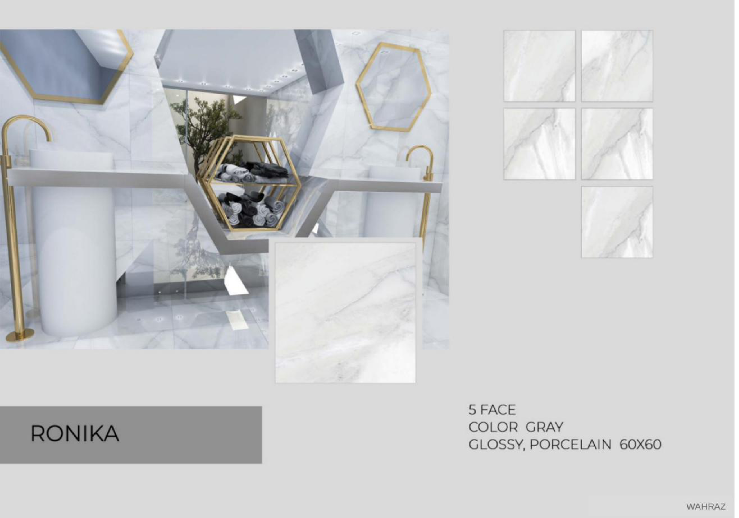 RONIKA 60×60 Glossy Porcelain Tile | Wahraz