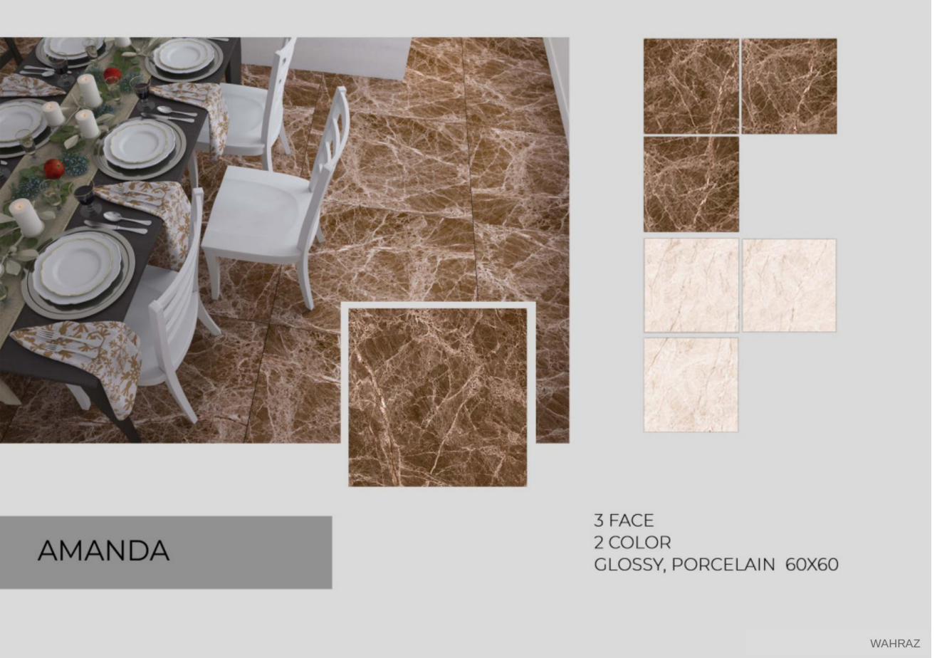 AMANDA 60×60 Glossy Brown Porcelain Tile | Premium Iranian Export AMANDA 60×60 Glossy Brown Porcelain Tile | Premium Iranian Export